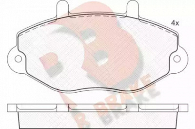 R BRAKE rb0897 -  Комплект тормозных колодок, дисковый тормоз